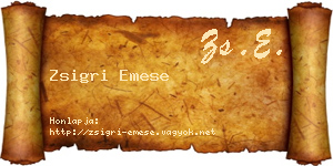 Zsigri Emese névjegykártya